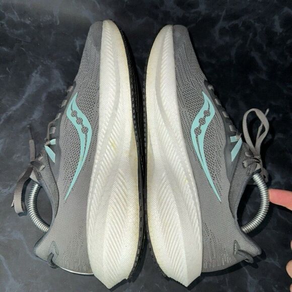 Saucony Triumph 21 Gravel Aqua Athletic Comfort Running Shoes Women’s Size 9 - Picture 4 of 8